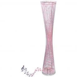 GLOBO LED Stehleuchte metallic Stäbe gedreht 18m Zuleitungskabel mit 5W Lautsprecher 120-flammige Stehlampe silbermetallic Schalter ø 27 cm