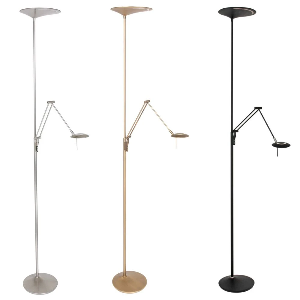 Steinhauer LED Stehleuchte mit verstellbarem Lesearm, 2-flammig, dimmbar, bronze/silber/schwarz, inkl. LED 25W + 6W 3 Steinhauer LED Stehleuchte mit verstellbarem Lesearm, 2-flammig, dimmbar, bronze/silber/schwarz, inkl. LED 25W + 6W