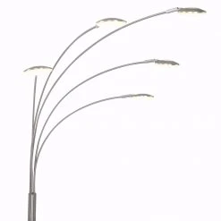 Steinhauer LED Stehleuchte mit 5 gebogenen Armen, silber, 5-flammig, mit Dimmerungsschalter, inkl. 5x LED 4,5W -Stehleuchten Verkaufsgeschäft led stehleuchte mitgebogenen armensilber5flammigmit 1327ST 11 steinhauer 1327st