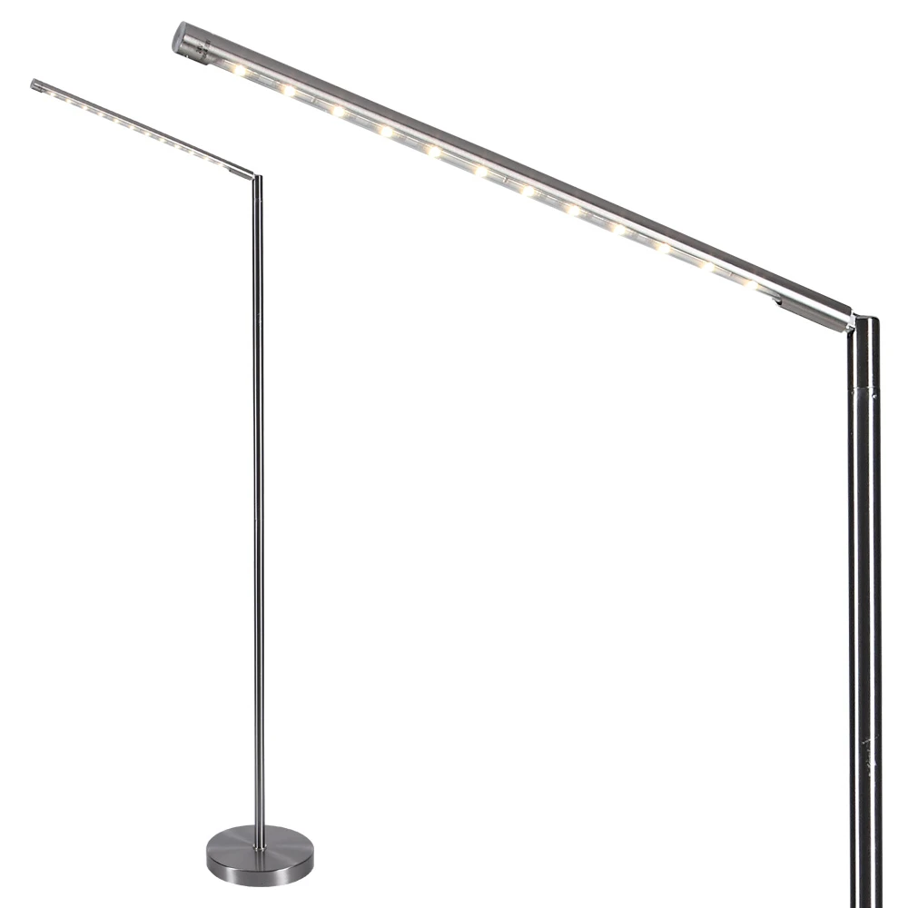 Leuchten Direkt LED Stehleuchte, Leseleuchte, Nickel matt, Tastdimmer, warmweiß 6 Leuchten Direkt LED Stehleuchte, Leseleuchte, Nickel matt, Tastdimmer, warmweiß – Bild 4