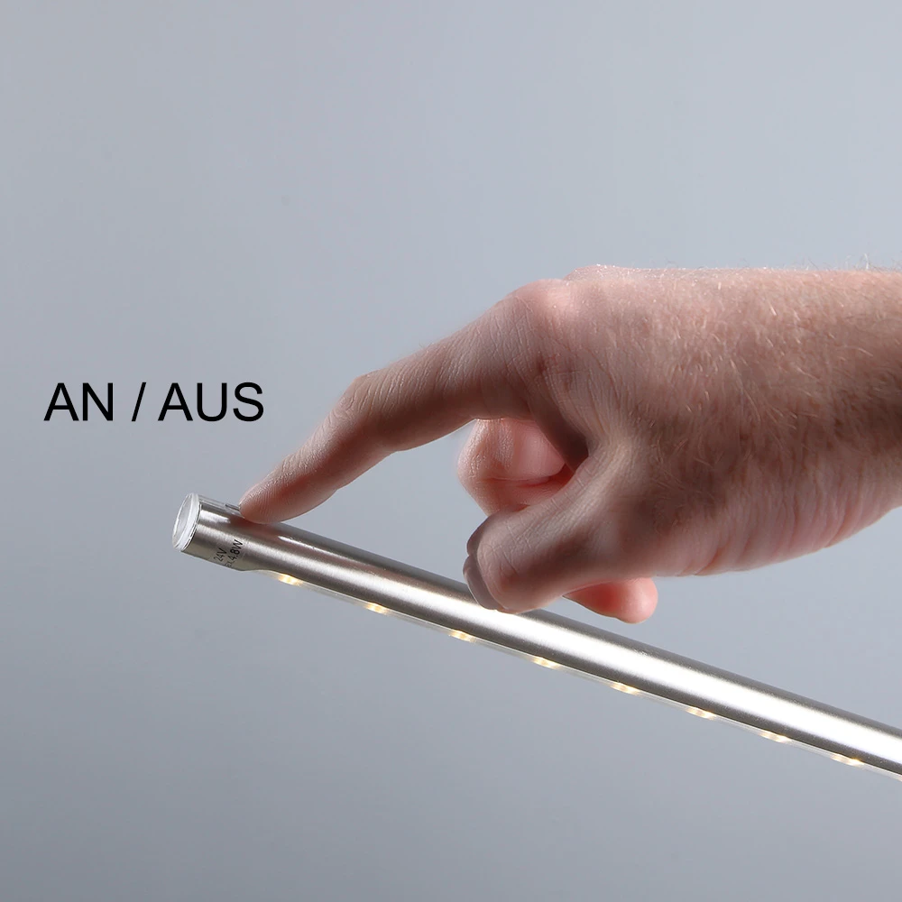 Leuchten Direkt LED Stehleuchte, Leseleuchte, Nickel matt, Tastdimmer, warmweiß 7 Leuchten Direkt LED Stehleuchte, Leseleuchte, Nickel matt, Tastdimmer, warmweiß – Bild 5