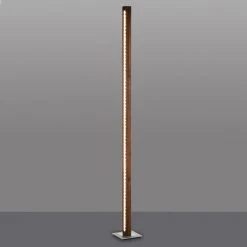 HerzBlut LED Stehleuchte, Massivholz, Nussbaum, Nickel matt, H= 121 o. 160cm