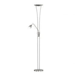 Trio LED-Fluter in Nickel-matt, LED-Leselicht, Dimmer, getrennt schaltbar