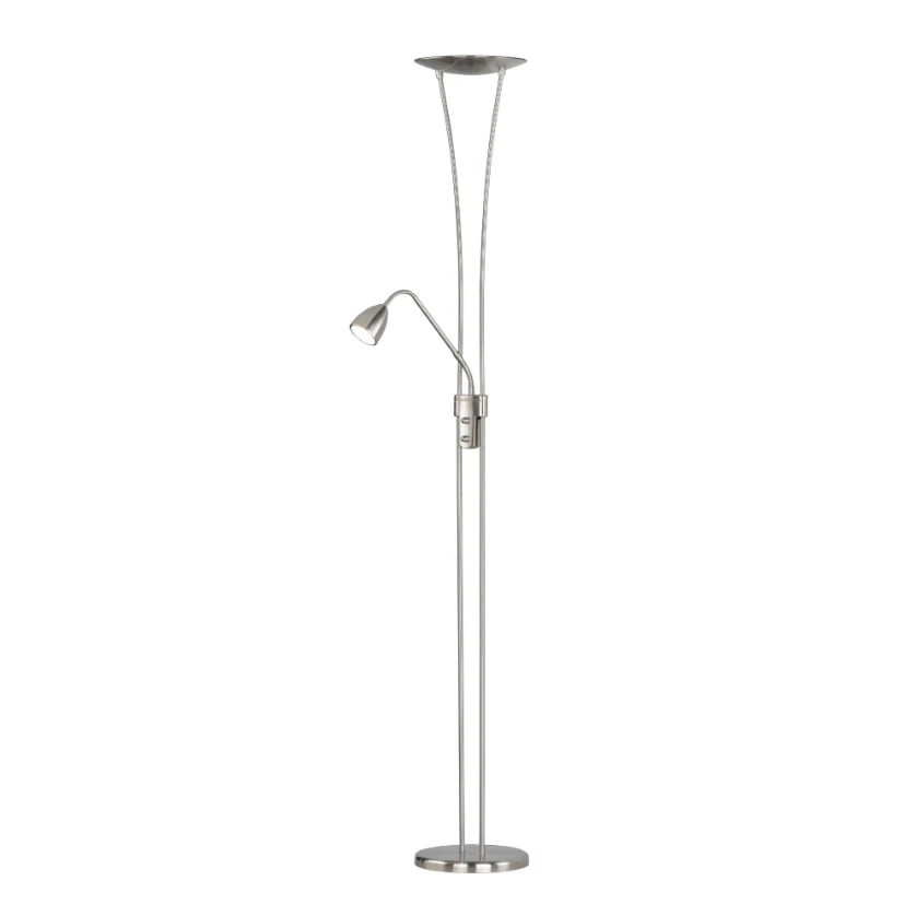 Trio LED-Fluter in Nickel-matt, LED-Leselicht, Dimmer, getrennt schaltbar 3 Trio LED-Fluter in Nickel-matt, LED-Leselicht, Dimmer, getrennt schaltbar