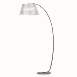 Ideal Lux moderne Bogenstehleuchte mit Stoffschirm in verschiedenen Ausführungen wählbar