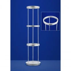 B-Leuchten moderne dimmbare LED Stehleuchte mit Ringen matt runde Stehlampe silber ø 30 cm