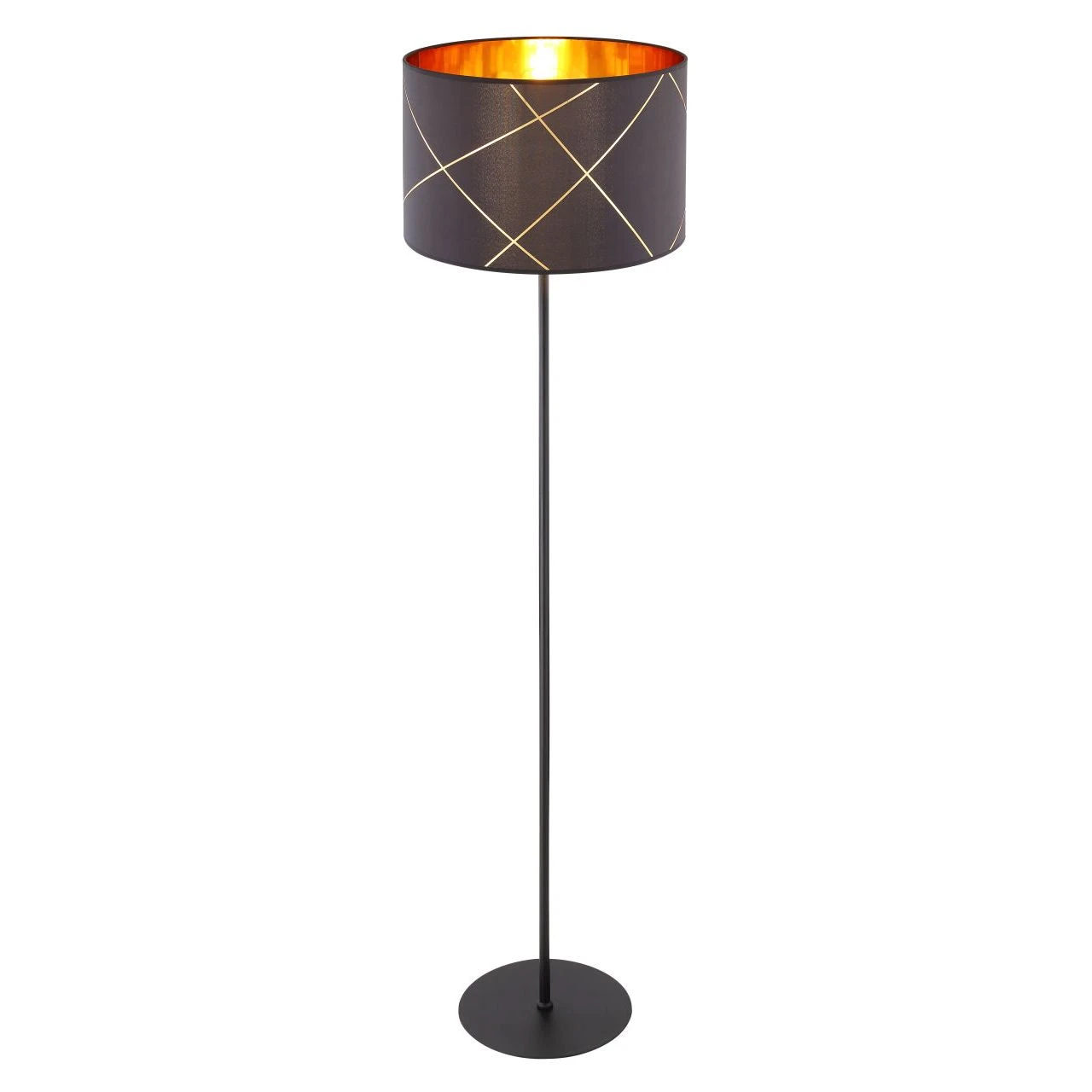 GLOBO runde E27 Stehleuchte aus Stoff und Acryl Schirm mit Dekorstanzungen schwarzes Textilkabel 18m Stehlampe gold Schalter ø 38 cm 10 GLOBO runde E27 Stehleuchte aus Stoff und Acryl Schirm mit Dekorstanzungen schwarzes Textilkabel 18m Stehlampe gold Schalter ø 38 cm – Bild 8