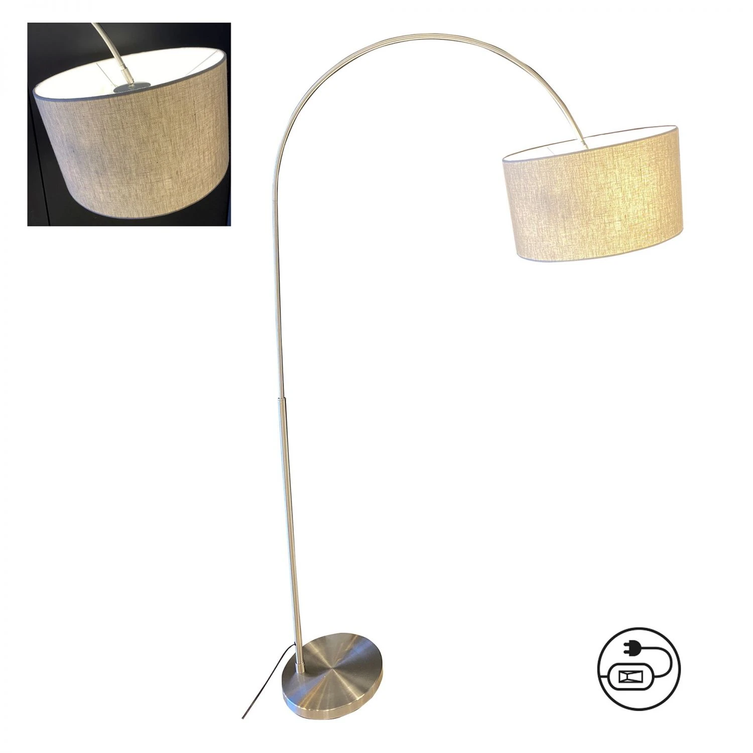 Fischer & Honsel E27 Stehleuchte mit Stoffschirm Leinen Stehlampe mit Schalter in 4 Farben erhältlich 4 Fischer & Honsel E27 Stehleuchte mit Stoffschirm Leinen Stehlampe mit Schalter in 4 Farben erhältlich – Bild 2