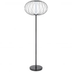 GLOBO runde LED Stehleuchte matt und skandinavische Kugel aus Käfigleuchte LED-Stab innen schwarzes Kabel Stehlampe schwarz und mit Schalter ø 52 cm -Stehleuchten Verkaufsgeschäft runde led stehleuchte matt 15608SbVersion21280x1280 globo 15608s