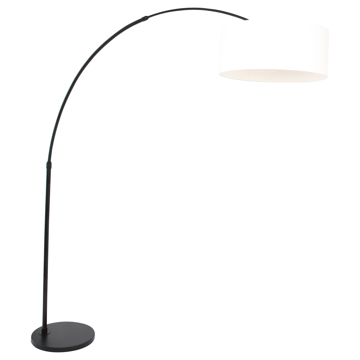 Steinhauer Schwarze Bogenstehleuchte mit weißem o. grauem Schirm, höhenverstellbar, mit Bodenschalter, E27 4 Steinhauer Schwarze Bogenstehleuchte mit weißem o. grauem Schirm, höhenverstellbar, mit Bodenschalter, E27 – Bild 2