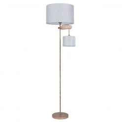 GLOBO schwenkbare E27 Stehleuchte aus Holz und Stoff 1 Rohr gerade mit Leselicht raus höhenverstellbar Kabel 18 m 2-flammige Stehlampe grau Schalter -Stehleuchten Verkaufsgeschäft schwenkbare e27 stehleuchte aus 58505b1280x1280 globo 58505