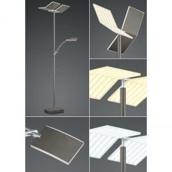 B-Leuchten schwenkbare eckige LED Deckenfluter Fluter Stehleuchte mit CCT-Lichtfarbsteuerung Stehlampe bronze