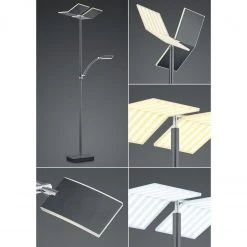 B-Leuchten schwenkbare eckige LED Deckenfluter Fluter Stehleuchte mit CCT-Lichtfarbsteuerung eloxiert Stehlampe anthrazit