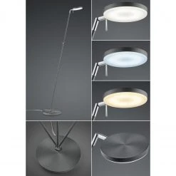 B-Leuchten schwenkbare runde Stehleuchte mit CCT-Lichtfarbsteuerung eloxiert Stehlampe anthrazit ø 27 cm