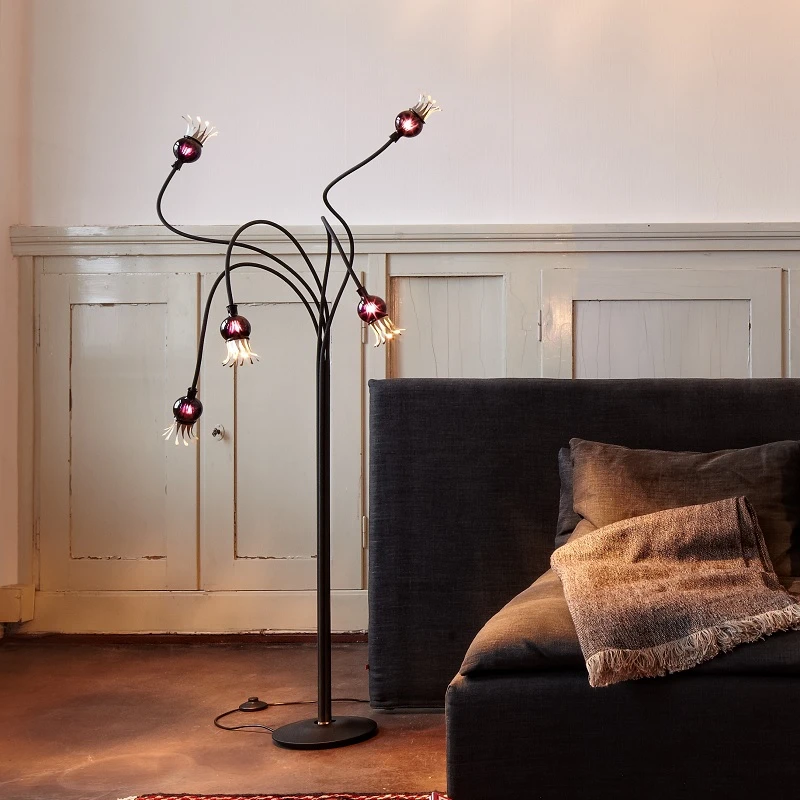 Serien Lighting Serien-Lighting 5-flg Stehleuchte Poppy mit Glasschirmen 3 Serien Lighting Serien-Lighting 5-flg Stehleuchte Poppy mit Glasschirmen