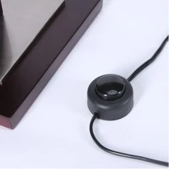 Searchlight Stehleuchte aus Holz Mahagoni mit weißem Stoffschirm -Stehleuchten Verkaufsgeschäft stehleuchte aus holz mahagoni 1187404 searchlight eu8880br