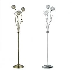 Searchlight Stehleuchte Bellis II mit schmuckvollen Gläsern, 2 Oberflächen