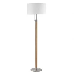 Hufnagel Stehleuchte in Eiche natur / Nickel-matt mit Serienzugschalter