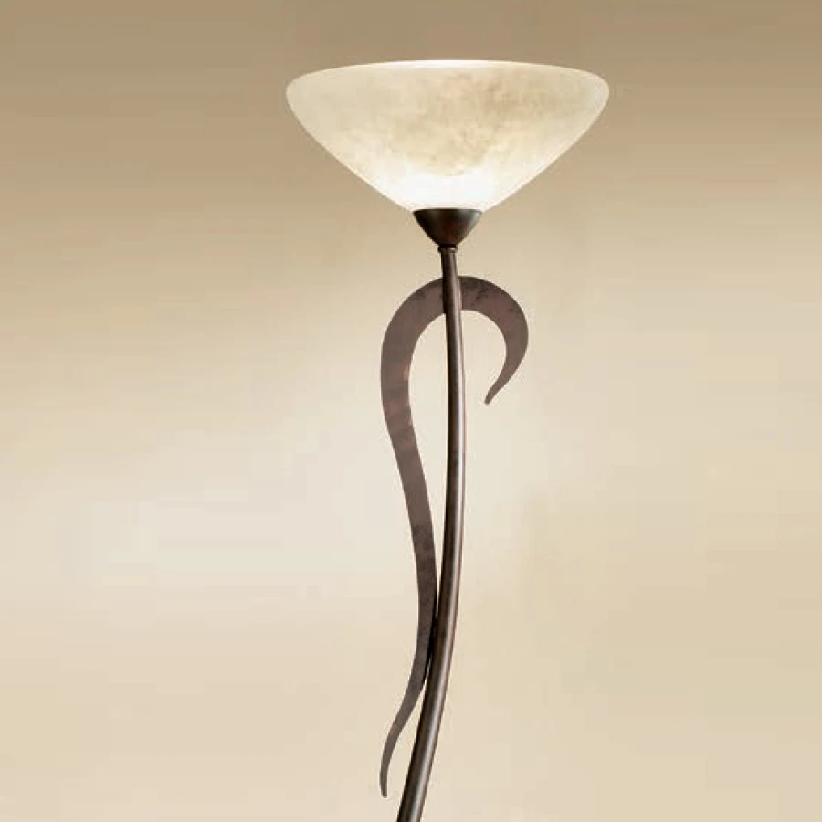 LAM Stehleuchte im Landhaus Stil - Dunkelbraun - Scavo-Glas antik 3 LAM Stehleuchte im Landhaus Stil - Dunkelbraun - Scavo-Glas antik