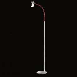 Hufnagel Stehleuchte Lexi Chrom mit Flexarm rot