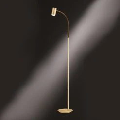 Hufnagel Stehleuchte Lexi Messing-matt mit Flexarm inkl Simple switch & dim LED Leuchtmittel