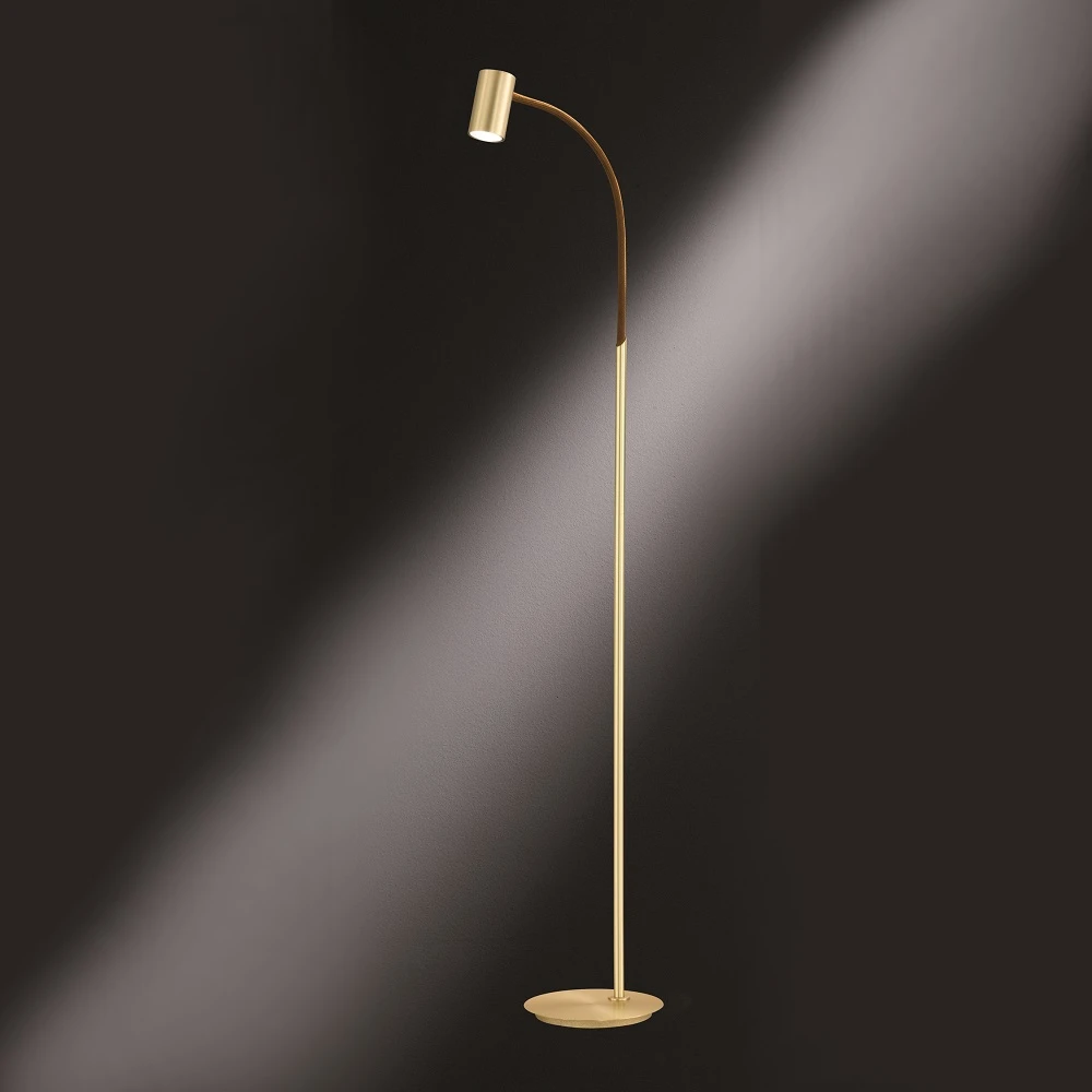 Hufnagel Stehleuchte Lexi Messing-matt mit Flexarm 3 Hufnagel Stehleuchte Lexi Messing-matt mit Flexarm