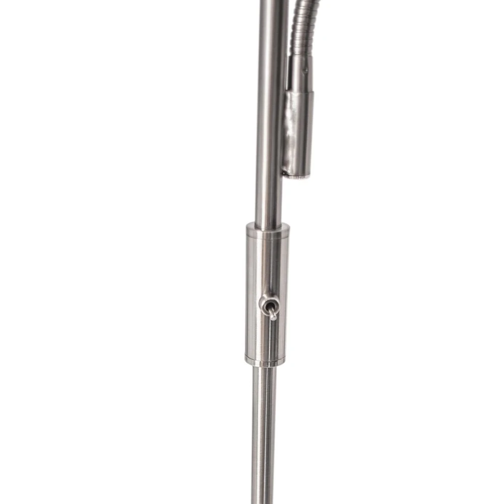 By Rydens verstellbare Stehleuchte mit Leselampe, weiß oder silber, 2-flammig, E27 + E14, Direktschalter 6 By Rydens verstellbare Stehleuchte mit Leselampe, weiß oder silber, 2-flammig, E27 + E14, Direktschalter – Bild 4