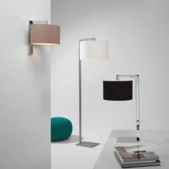 Illumina Astro Lighting Stehleuchte Standfuß in Chrom mit Stoffschirm in 3 Farben -Stehleuchten Verkaufsgeschäft stehleuchte standfuchrom mit stoffschirm 922281 illuminaastrolighting