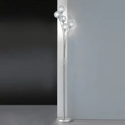 Paul Neuhaus Stehleuchte, 6-flammig, Aluminiumdrahtgeflecht, stahlfarbig -Stehleuchten Verkaufsgeschäft stehleuchte6flammigaluminiumdrahtgeflechtstahlfarbig 55710a paulneuhaus 39655