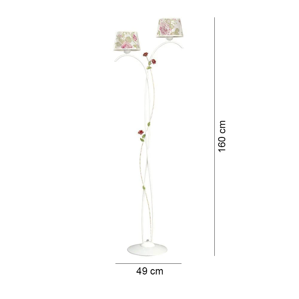 LHG Lights Stehleuchte, Blume, 2-flammig, klassisch, Schalter, inkl. 2x LED 4,5 W 4 LHG Lights Stehleuchte, Blume, 2-flammig, klassisch, Schalter, inkl. 2x LED 4,5 W – Bild 2