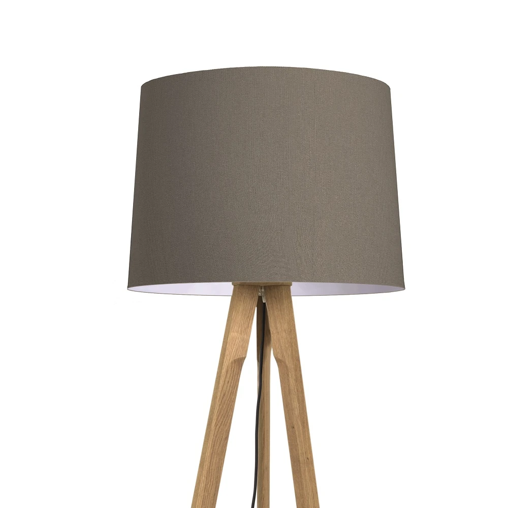 HerzBlut Stehleuchte, Stoffschirm, Cotton Taupe, Nussbaum geölt o. Eiche geölt 4 HerzBlut Stehleuchte, Stoffschirm, Cotton Taupe, Nussbaum geölt o. Eiche geölt – Bild 2
