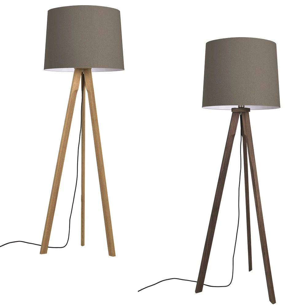 HerzBlut Stehleuchte, Stoffschirm, Cotton Taupe, Nussbaum geölt o. Eiche geölt 3 HerzBlut Stehleuchte, Stoffschirm, Cotton Taupe, Nussbaum geölt o. Eiche geölt