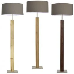 HerzBlut Stehleuchte, Stoffschirm, Zirbenholz o. Eiche o. Nussbaum, H= 160cm