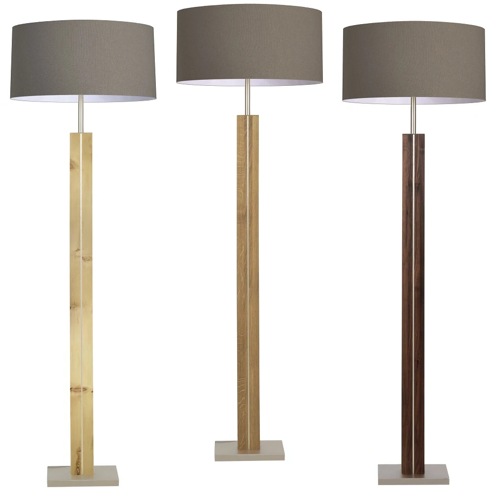 HerzBlut Stehleuchte, Stoffschirm, Zirbenholz o. Eiche o. Nussbaum, H= 160cm 3 HerzBlut Stehleuchte, Stoffschirm, Zirbenholz o. Eiche o. Nussbaum, H= 160cm