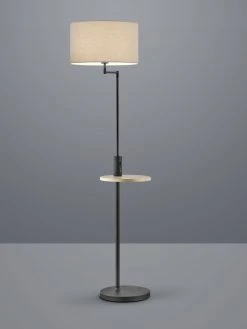 Trio Stehleuchte, USB Port, Ablagefläche, Stoffschirm, Schwarz o. Nickel -Stehleuchten Verkaufsgeschäft stehleuchteusb portablageflchestoffschirmschwarz 4004001321 2 trio 400400132