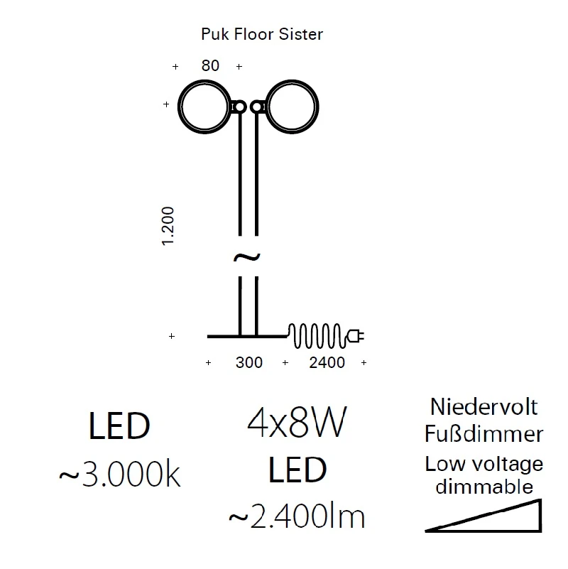 Top Light LED-Leseleuchte Puk Floor Sister 3 Oberflächen 5 Top Light LED-Leseleuchte Puk Floor Sister 3 Oberflächen – Bild 3