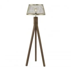 Leuchten Direkt Tripod E27 Stehleuchte aus Holz und Messing matt Stehlampe messingfarbig mit Schalter -Stehleuchten Verkaufsgeschäft tripod e27 stehleuchte aus 11424 6006 leuchtendirekt 1142460