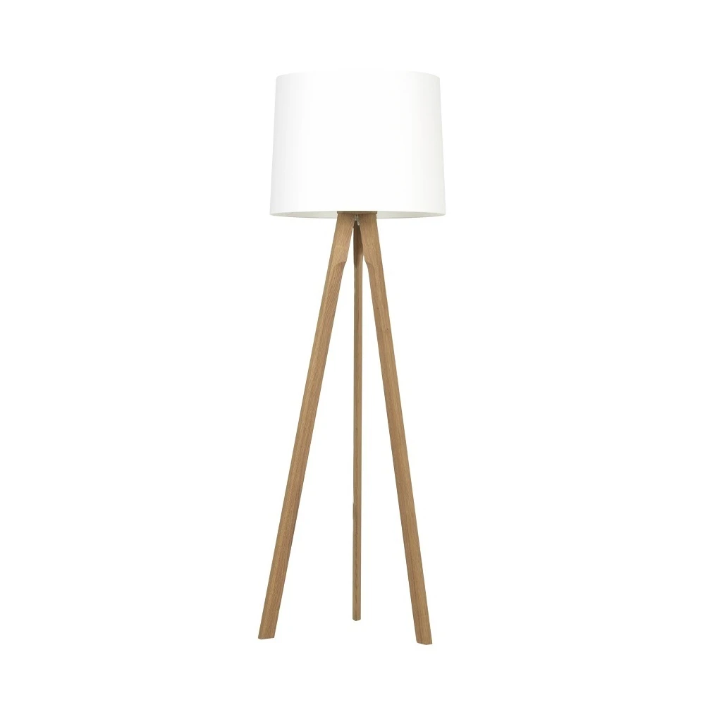 HerzBlut Stehleuchte, Dreibeinig, Cotton Schirm, Massivholz, Nussbaum o. Eiche 7 HerzBlut Stehleuchte, Dreibeinig, Cotton Schirm, Massivholz, Nussbaum o. Eiche – Bild 5