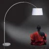 LHG Lights verstellbare Bogenleuchte in stahl mit Schirm aus weißem Leinen Ø 45cm -Stehleuchten Verkaufsgeschäft verstellbare bogenleuchte stahl mit 869041 lhg 9674st