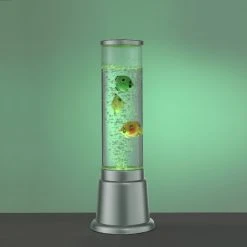 LHG Lights Wassersäule mit Farbwechsel LED-Sprudelsäule 36 cm hoch Ø 12,5cm Säule, Tischleuchte für Kinderzimmer, Lampe mit Fischen Dekoleuchte -Stehleuchten Verkaufsgeschäft wassersule mit farbwechsel ledsprudelsule 1361803 lhg 137620